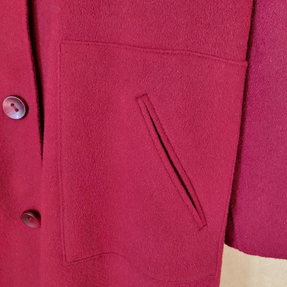 J. Jill Wool Blend Long Coat Red Size Large - Picture 10 of 13